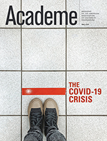 Cover of fall 2020 Academe titled "The Covid-19 Crisis"